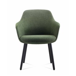 ASPEN TUB LOUNGE CHAIR 640W x 640D x 850mmH 4 Leg Black Steel Frame Olive Seat